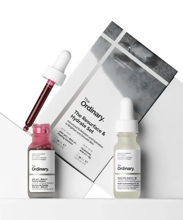 Set Peeling y  Hialurónico The Ordinary The Resurface & Hydrate