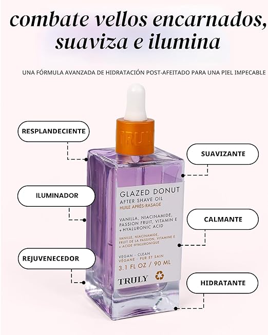 Truly 90ml Aceite para después de la depilación  GLAZED DONUT Hidrata, Suaviza y Anti-imperfecciones